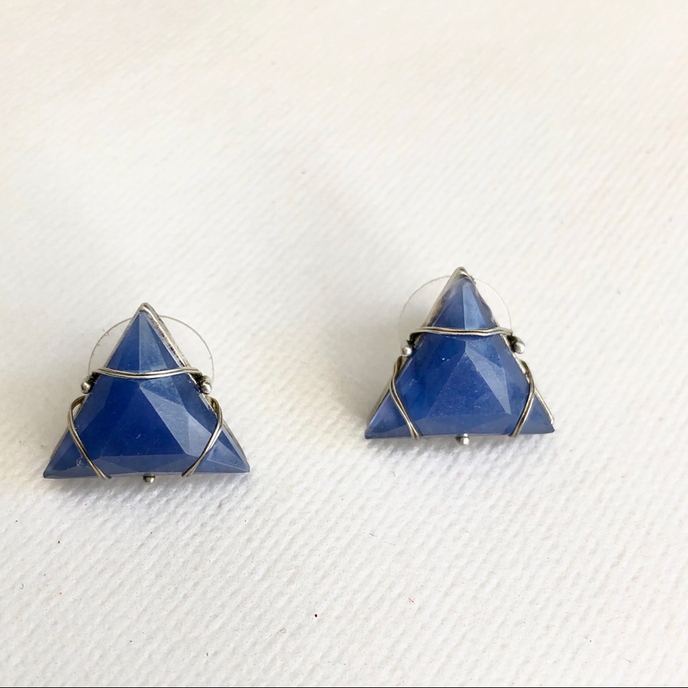 Indigo Triangle Earrings